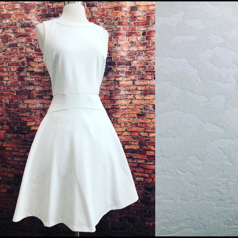 Calvin Klein - White, Fit Flare, Dress w/ Stretch